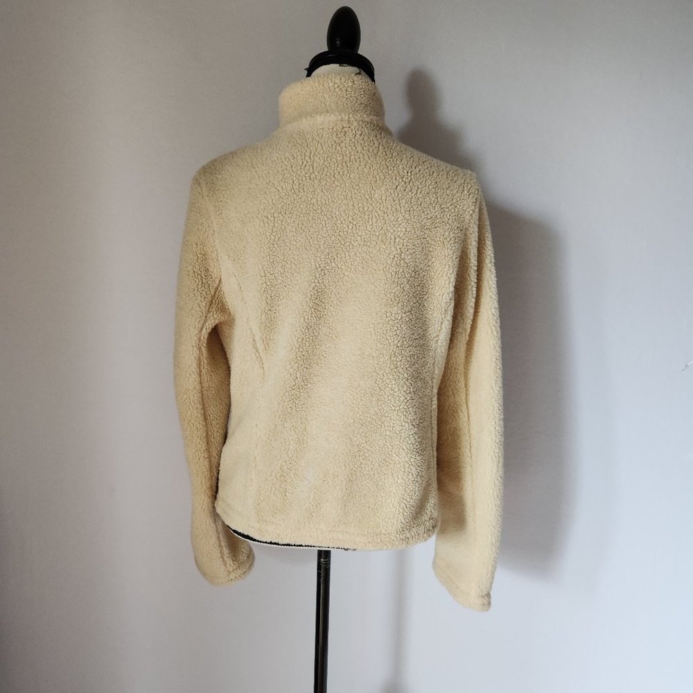 Standard James Perse Shrunken Sherpa Fleece Jacket High Neck Button Beige - Picture 7 of 12